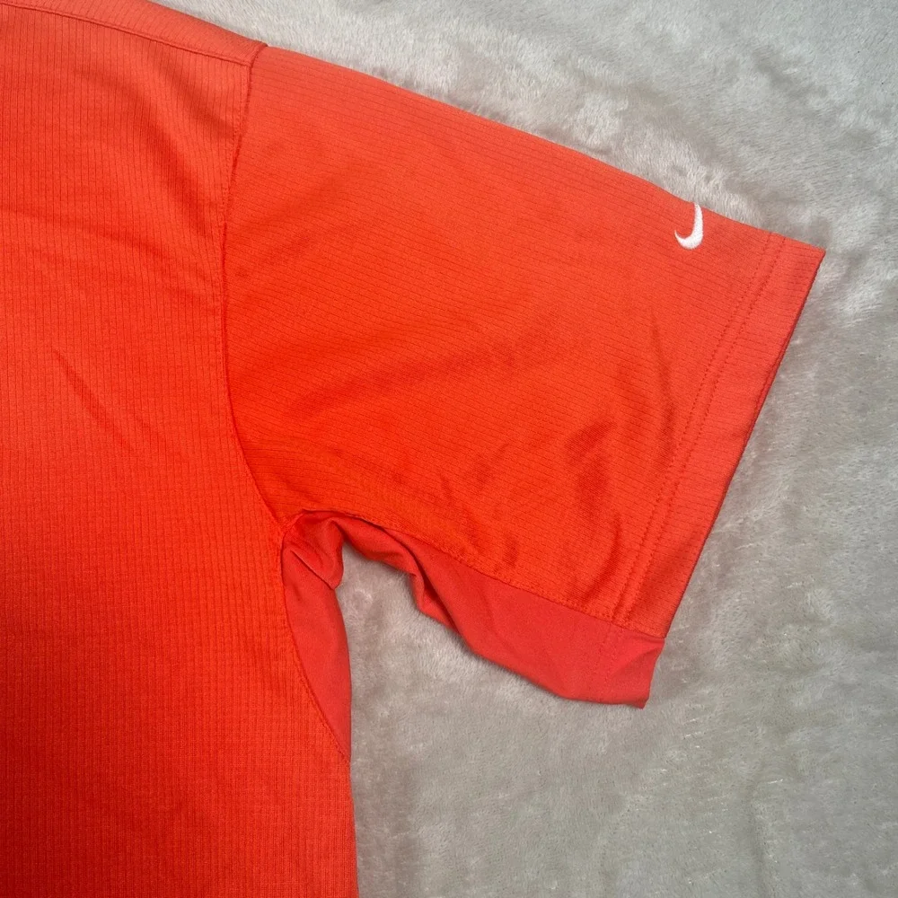 Nike Polo Shirt Sphere Dry Men XXL Orange Short Sleeve Textured‎ Stripe Golf